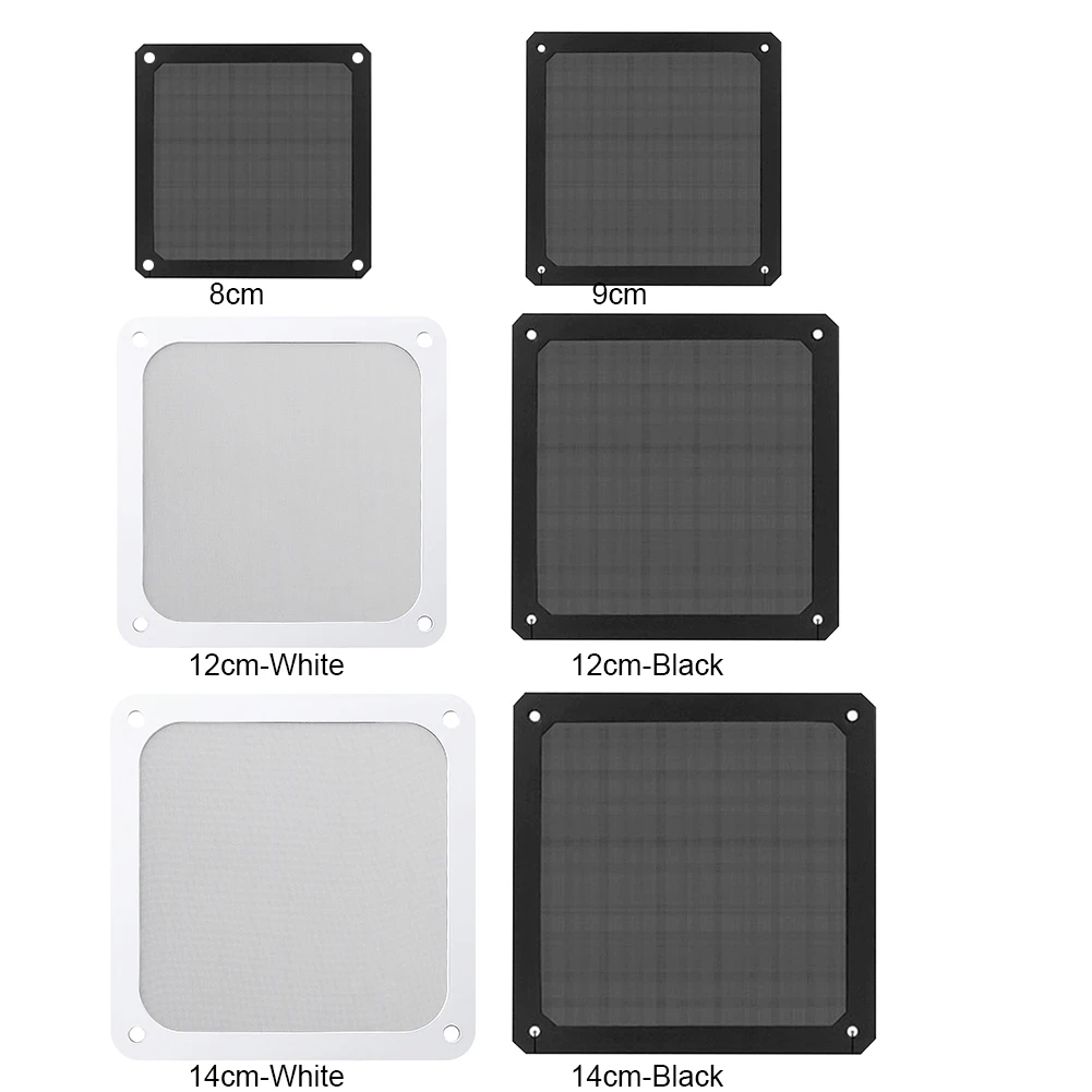 80mm 90mm 120mm 140mm PC Chassis Lüfter Staub Filter 1-5PCS Magnet Staubdicht Mesh Abdeckung Computer Chassis Net Schutz mit Loch