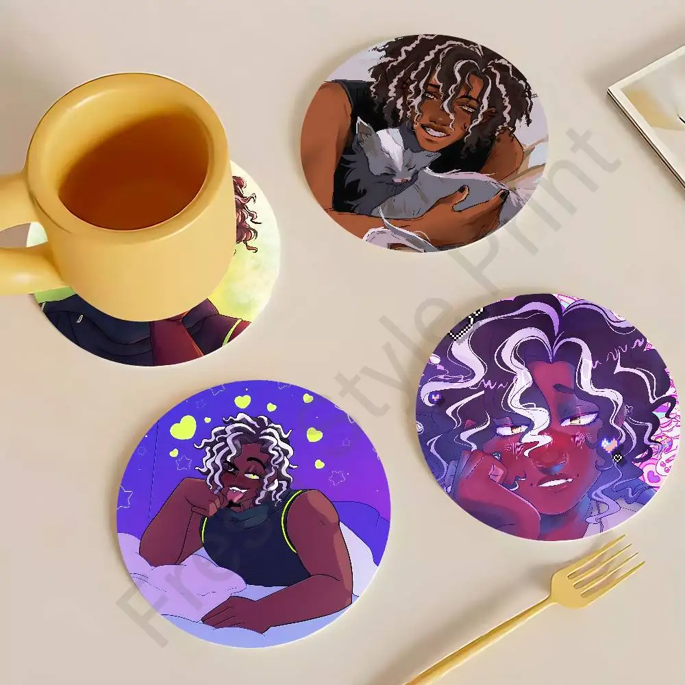 

M-Micah Yujin E-ERROR143 Round Wooden Coasters For Cute Design Suitable for Drinks Tea,Coffee Home Perfect Gift