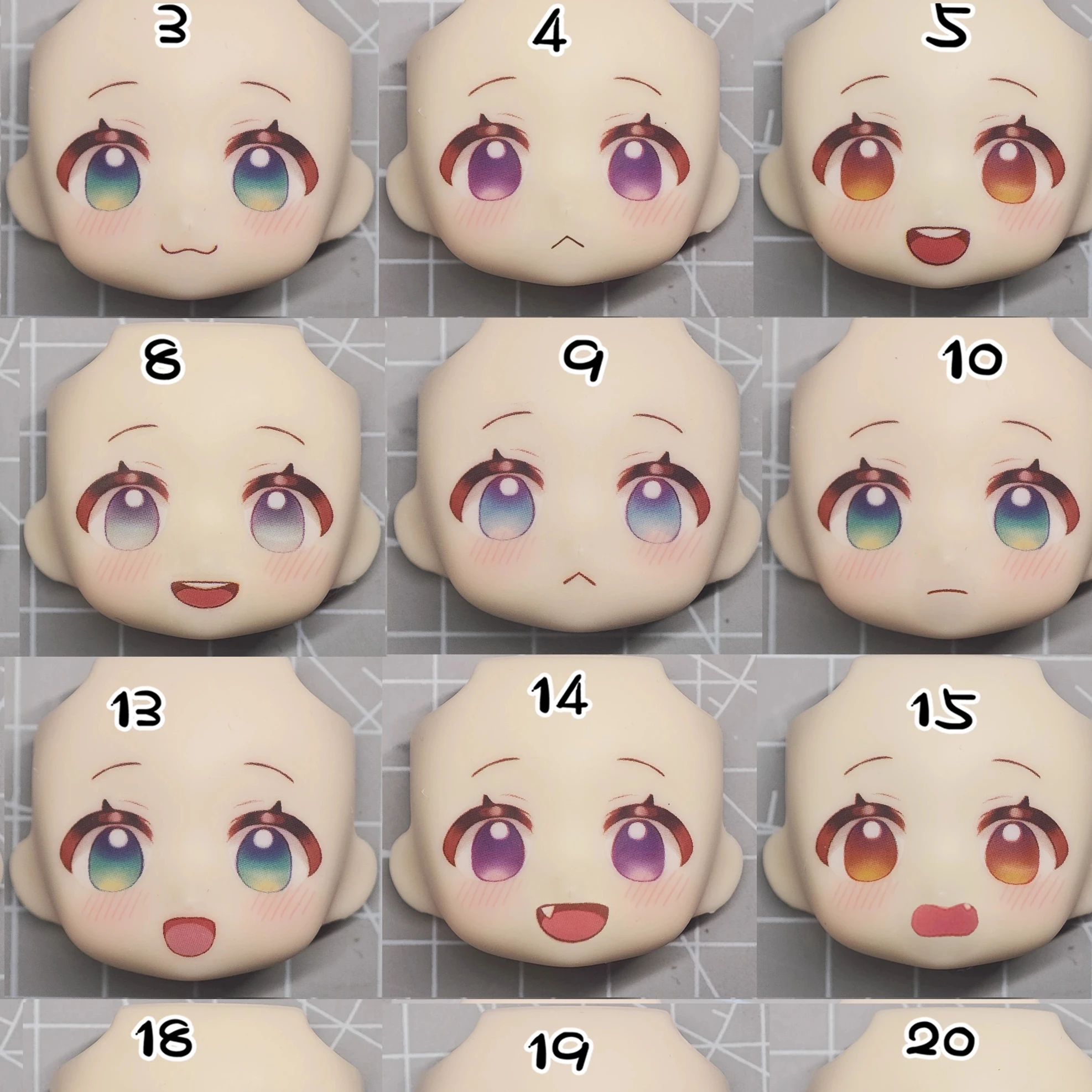 Original Design Ob11 Face Doll QIUQIU Handmade Water Sticker Faceplate  Game Cosplay Toy Accessories