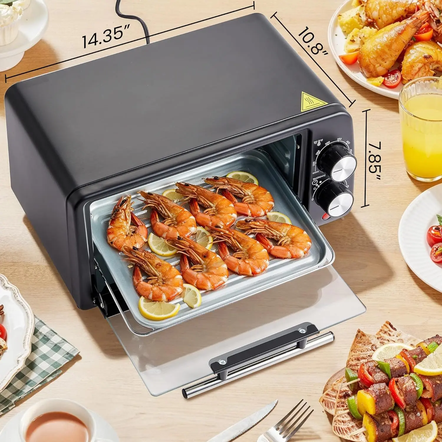 فرن محمصة كونترتوب ETO449 سعة 9 لتر / 4 شرائح، تصميم مدمج، مؤقت لمدة 30 دقيقة، درجة حرارة قابلة للتعديل تصل إلى 450 ° F، 800 واط كوارت #3