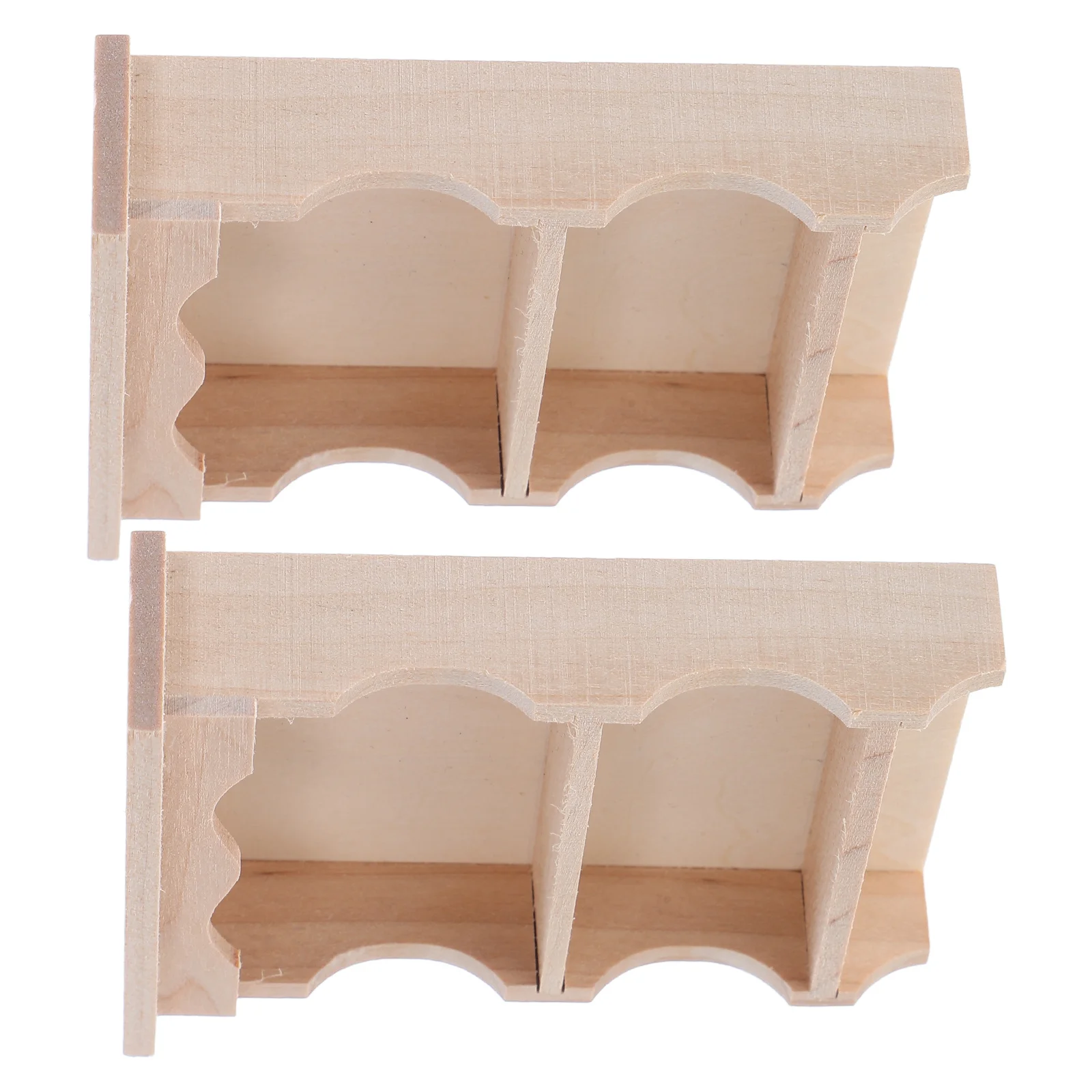 

2Pcs Solid Wood Wall Cabinet: Japanese Style Miniature Storage for Dollhouse Kitchen Decor, Rustic Hanging Cabinet with Vintage