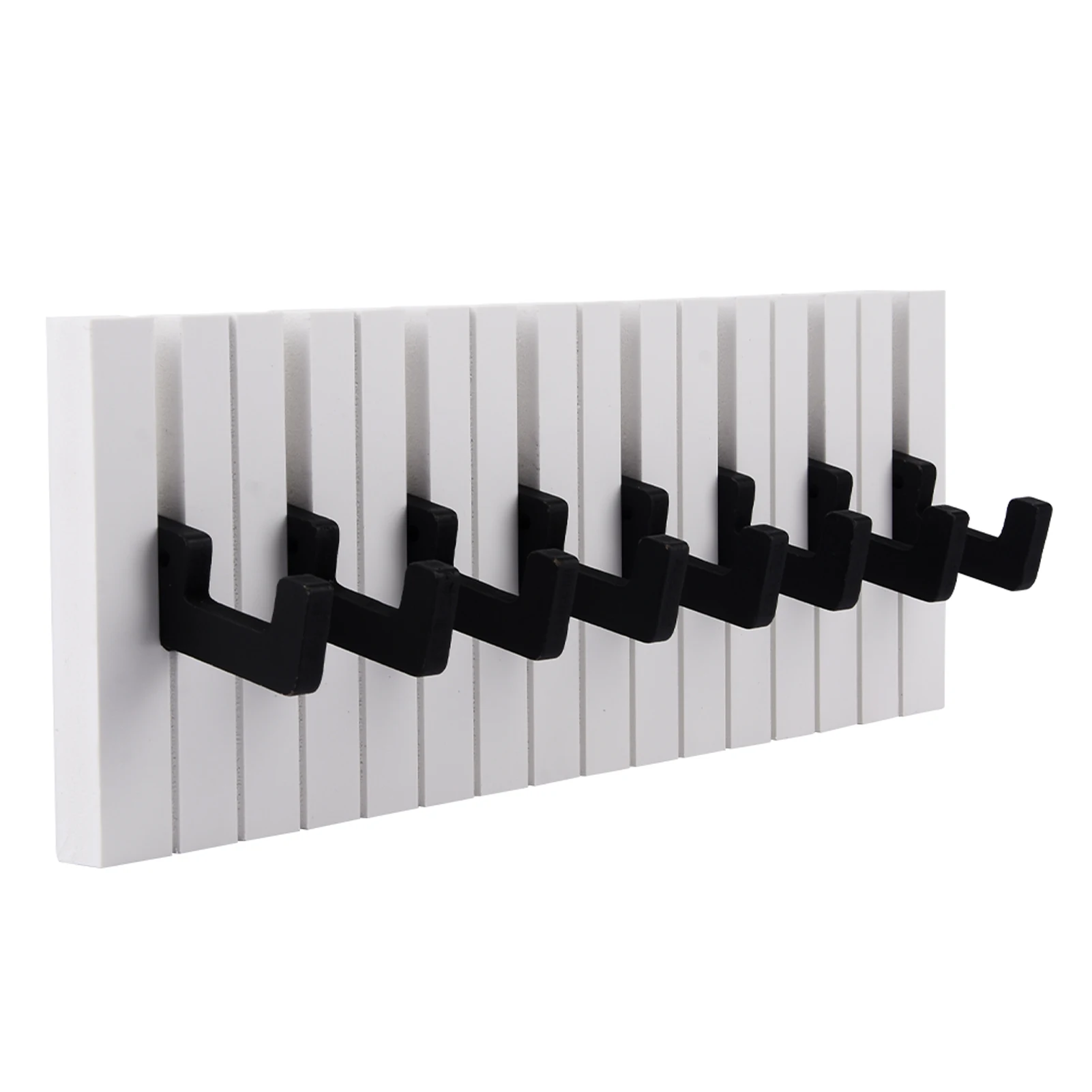 

Robes Piano Keys Home Storage Hallway Wall Mounted Hook Belts Hanger Hats Entryway Ties Shelf Wooden Coat Rack Bedroom