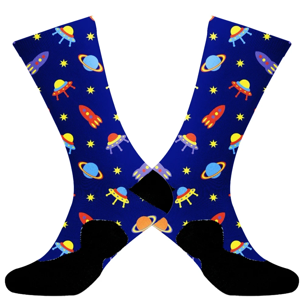 2024 neue Cartoon Socken Socken rutsch feste atmungsaktive Fahrrads ocken Kompression Rad socken Fahrrad Flotte Renn socken Männer und Frauen