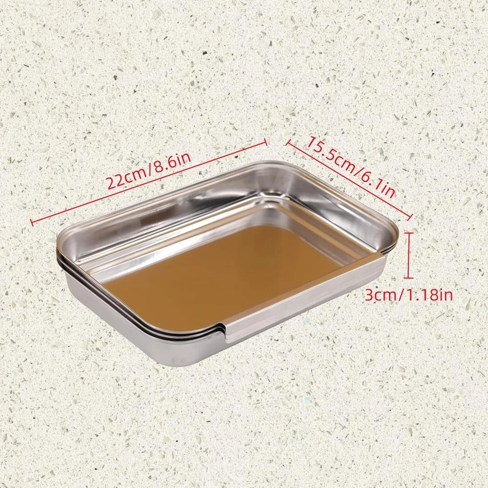3Pcs Stainless Steel Seasoning Dish Interlocking Condiment Serving Plate For Home Barbecue Party Kitchen Gadget