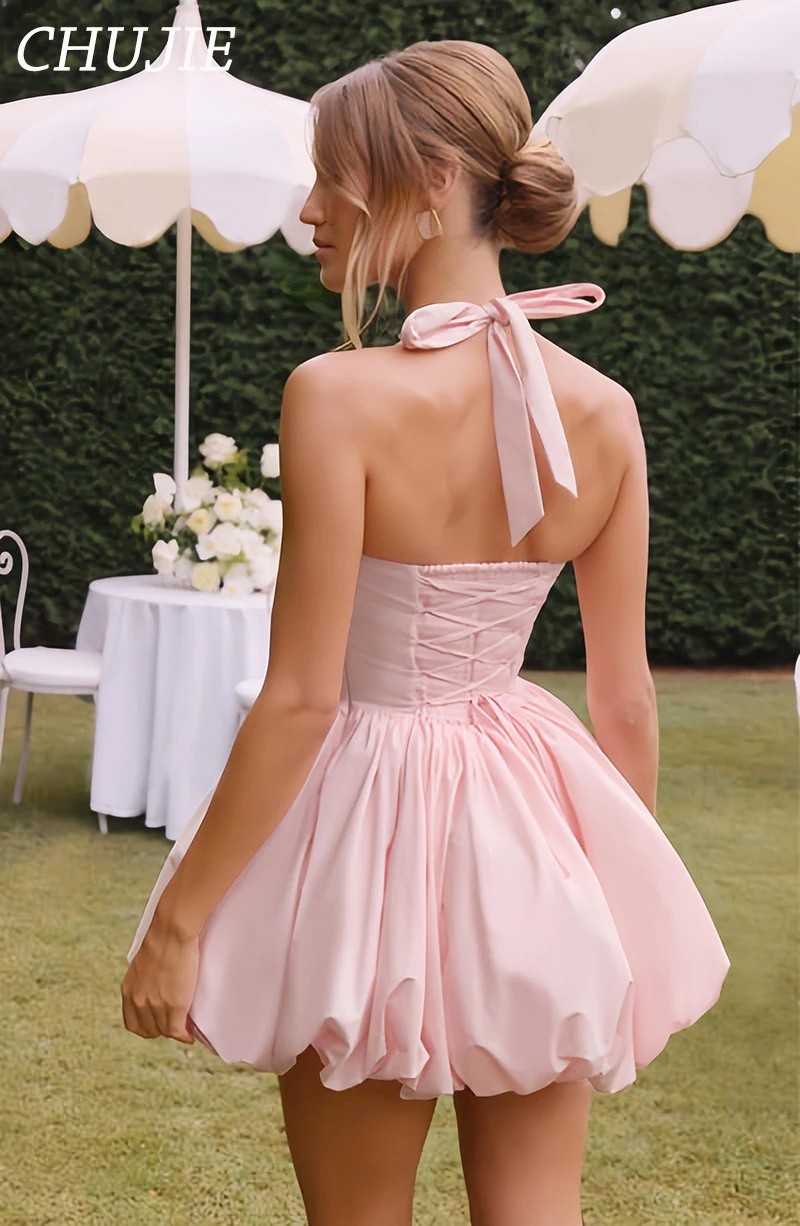 فستان كوكتيل صغير على شكل فقاعات رسن فساتين قصيرة لحفلات العودة للوطن للمراهقين مربعة لحفلات النادي فستان تخرج مخصص