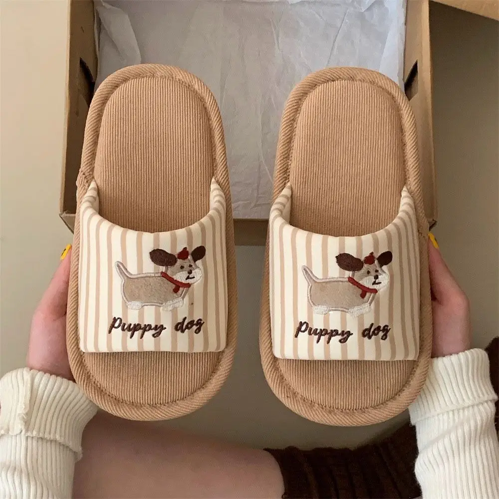 شباشب غرفة نوم ناعمة غير رسمية ملابس منزلية أحذية كتان قطنية صامتة نعل سميك مضادة للانزلاق نعل ناعم أحذية نسائية