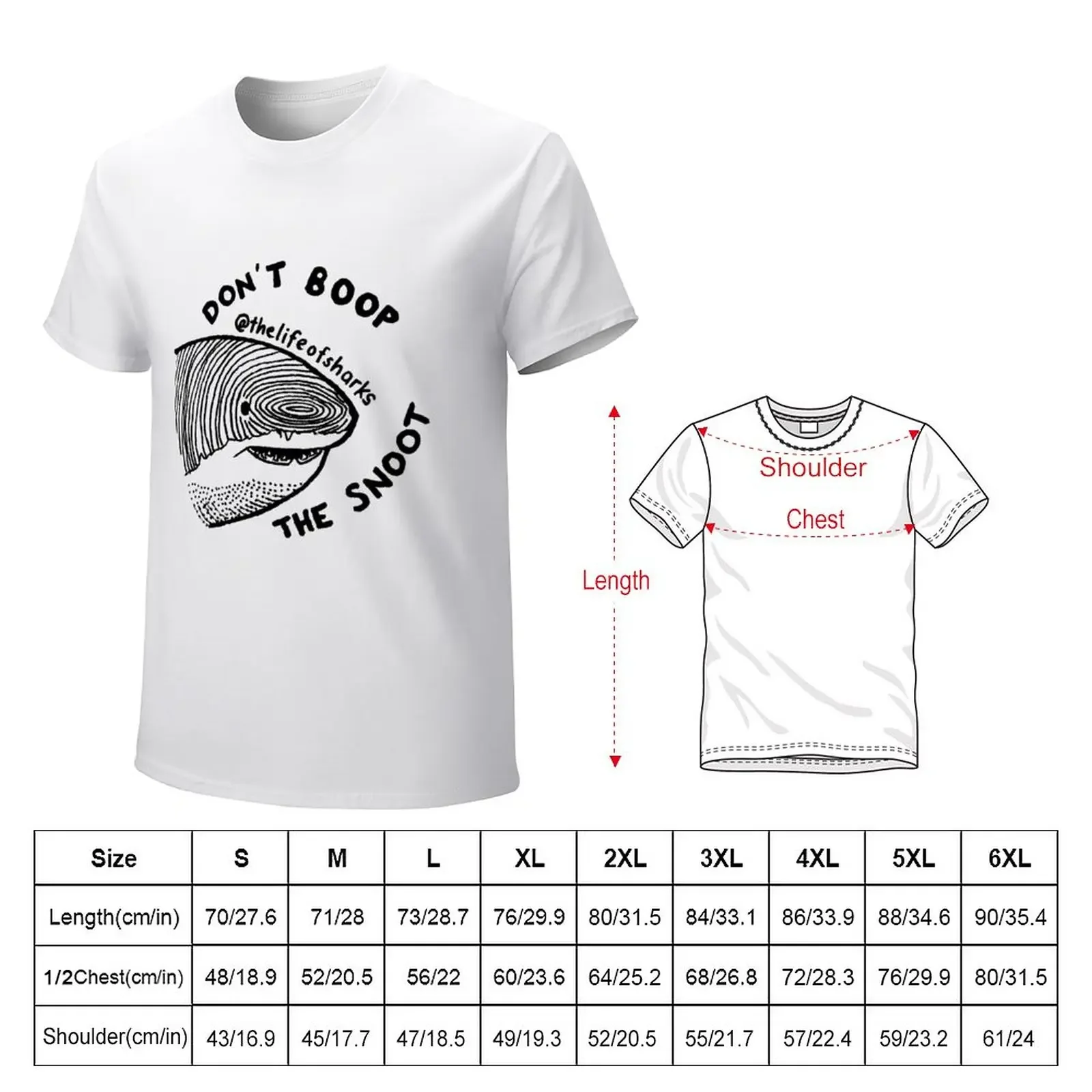 The Life of Sharks - Don't Boop the Snoot T-Shirt summer tops vintage mens t shirts casual stylish