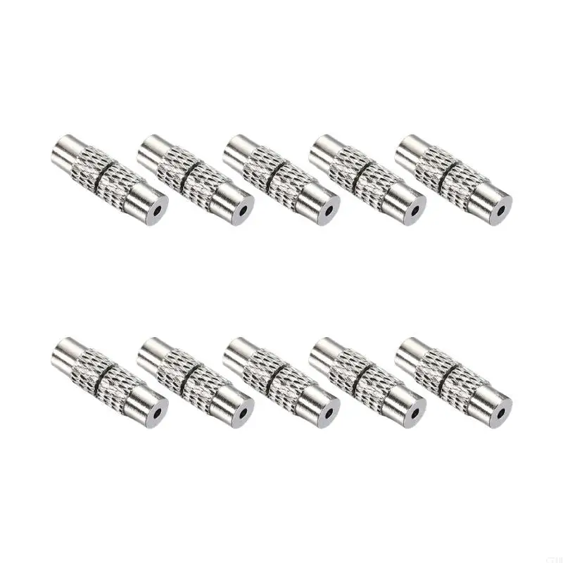 C71B Pack Of 10 Screw Lock Tube End Caps Eye Catching Cord End Clasps Accessory For Jewelry Crafting And Designs