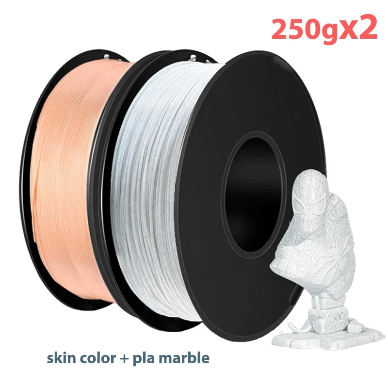 250gx2 3D-Druckfilament PLA 1,75mm Hautfarbe 500g für 3D-Druckmaterial PLA Marmor Nachfüllpackung Draht Vakuumverpackung