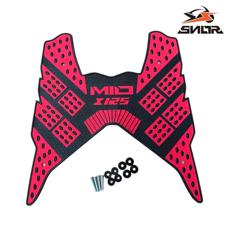 SNOR Motorcycle Rubber Foot Mat Anti‑Slip Floor Pedal Footboard Cover For Yamaha Mio i125i Scooter Modified Decor Spare Parts