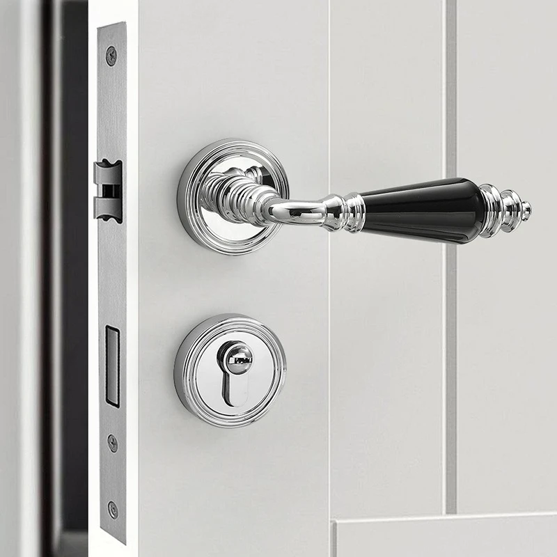 French Magnetic/silent Bedroom, Indoor Household Door, Wooden Door, Bathroom Door Lock, Handle Lock