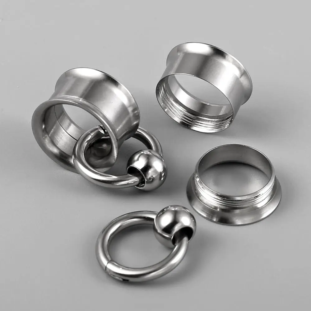 Stainless Steel Ear Gauges Weight Saddle Plugs, 2PCS Set