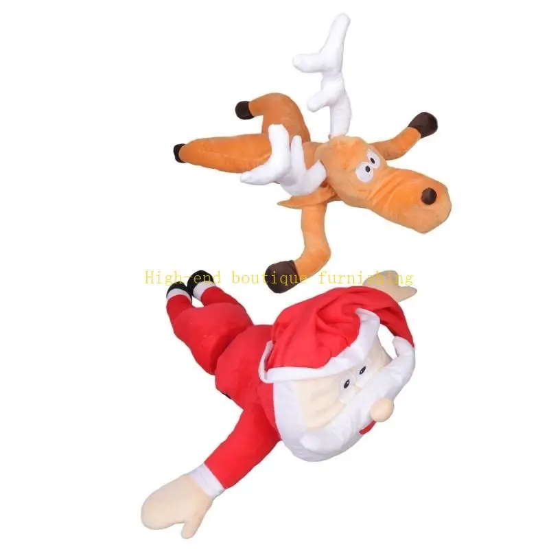 

L9NB Рождественский Санта/Северный олень вырвался из окна Рождественские украшения, анимированный веселый рождественский подарок