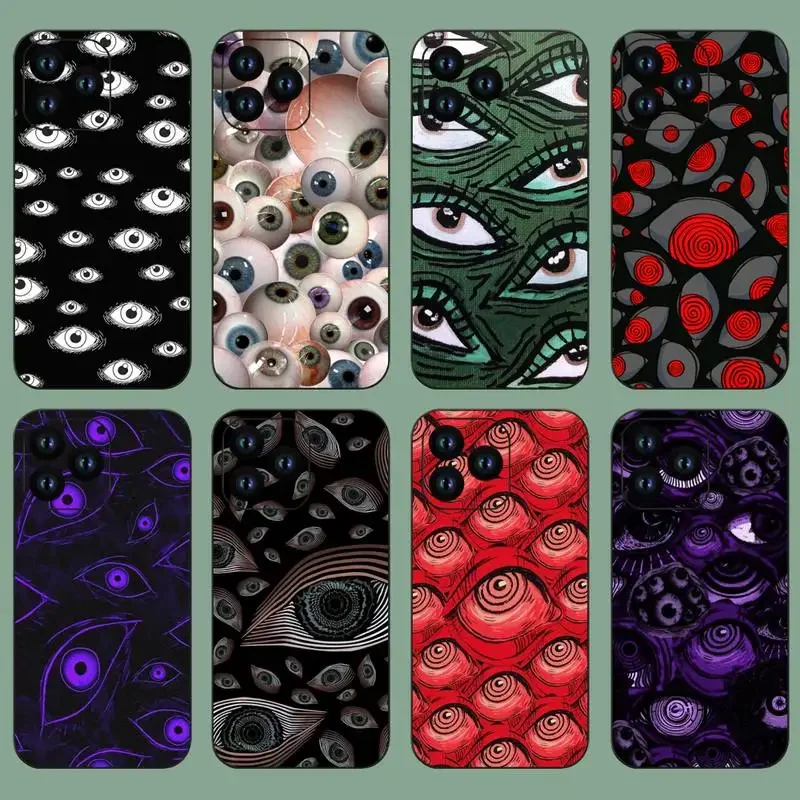 Horror Scary Eyes Phone Case For iPhone 11 12 13 14 Mini Pro XS Max X S Plus XR Shell