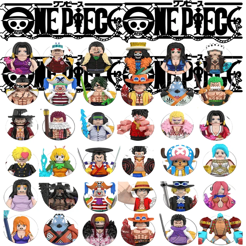 Juego de 8 Bloques de Construcción de Luffy, Zoro, Nami, Sanji y Chopper, Mini Figuras de Acción, Accesorios, Regalos de Navidad para Niños