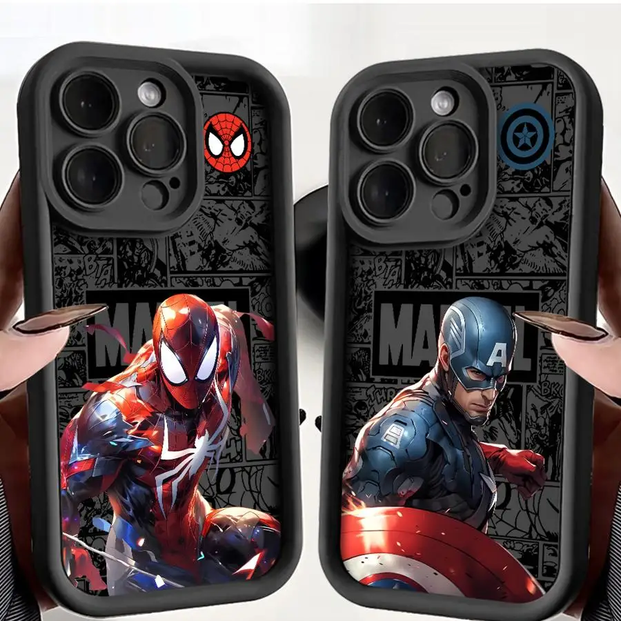 Spider Man Steve Rogers Phone Case for iPhone 16 15 Pro Max 13 12 11 Pro 14ProMax 16Plus 12Pro ShockProof Cover Funda Capa