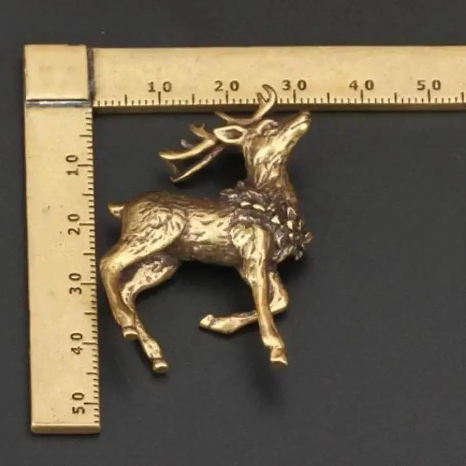 2 Pack New Vintage Pure Copper Deer Ornaments A Pair Of Solid Brass Sika Deer Elk Living Room Ornaments Home Decoration
