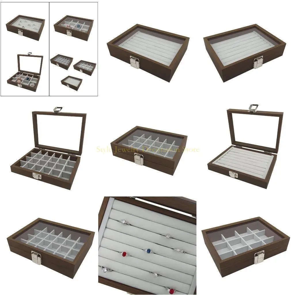 

D46E сложное обоснование ювелирных изделий для колец и серьги для заблокируемого хранения ящика