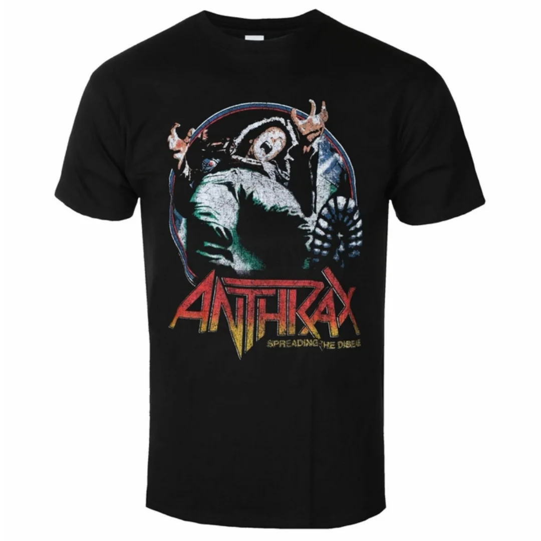 2026 New Retro Anthrax Among The Kings Printing Casual Trendy T-shirt Cotton T-shirt Street Classic Band Fan Unisex T-shirt