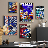 Game Sonic the Hedgehog Classic Vintage Posters Whitepaper Prints Posters Artwork Kawaii Room Decor