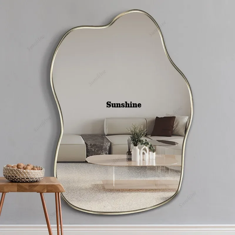 

Light luxury fitting mirror wall hanging Nordic irregular full-length mirror simple full-length mirrorTJ