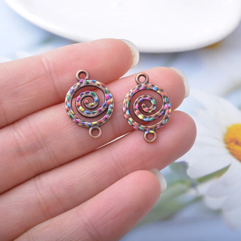 12 Stück Sommer-Legierungs-Vogel-Blumen-Verbindungsstück-Set, zwei Löcher, Herzanhänger, Schmuckzubehör, Boho-Anhänger, DIY-Halsketten- und Ohrring-Set für Damen – Detail 10