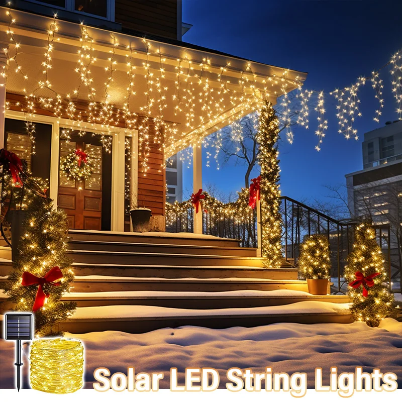 Multicolor LED Solar String Light, Christmas Atmosphere Decoration Waterproof Light String Wedding, Garden, Party Decor, 7M ~ 42