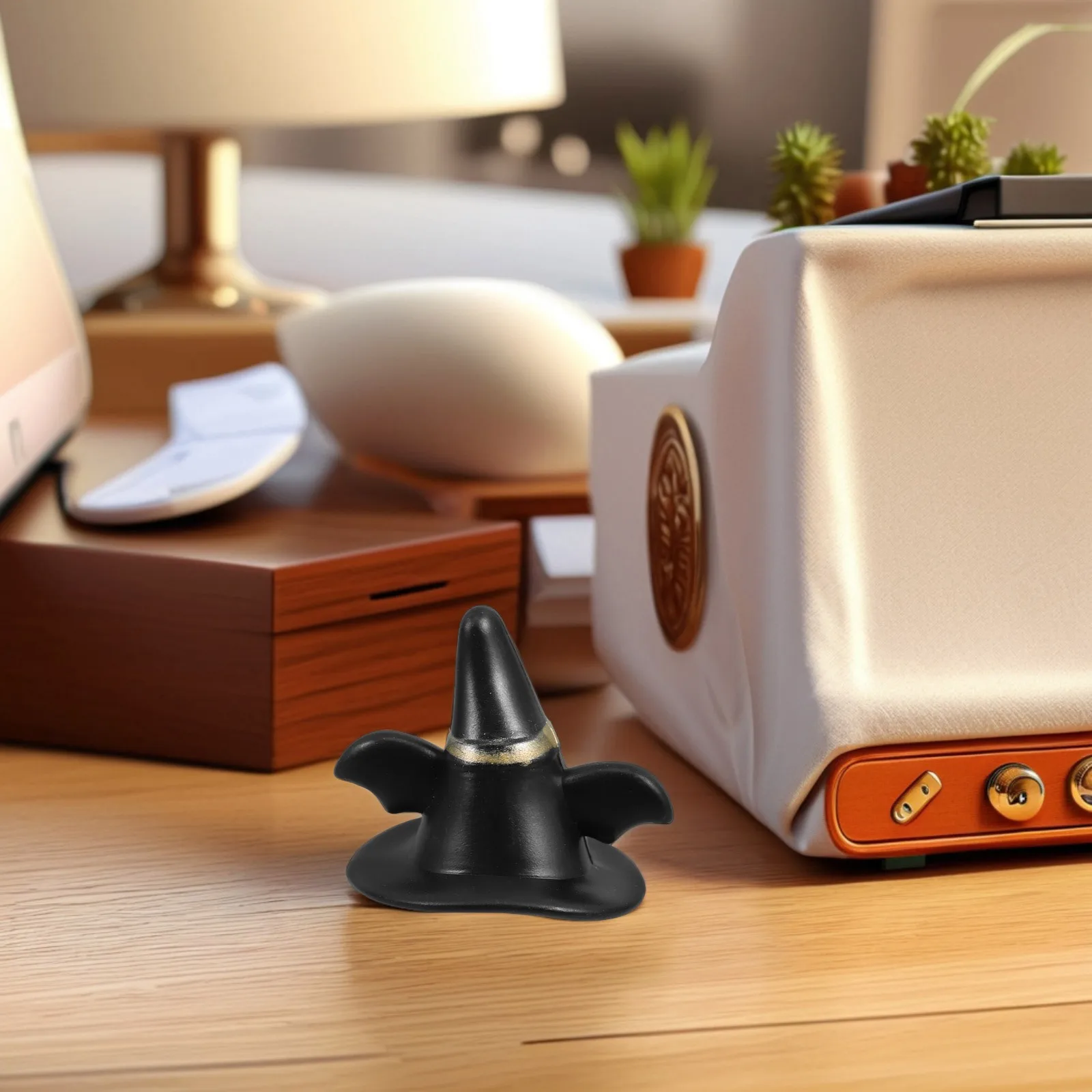 24 szt. Miniaturowe czarne kapelusze, małe dziergane ozdoby, świąteczne kapelusze bałwana, mikro-krajobraz, kapelusze dla zwierząt