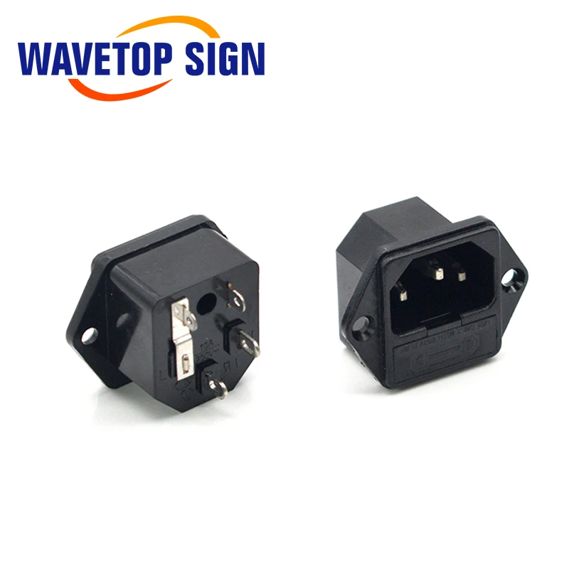 SignkoRay 4 ชิ้น/ล็อต AC-03 3Pin AC Power Jack ตัวเชื่อมต่อไฟฟ้า 10A 250V แบบตัวผู้ สำหรับเครื่องตัดและแกะสลักด้วยเลเซอร์ Co2