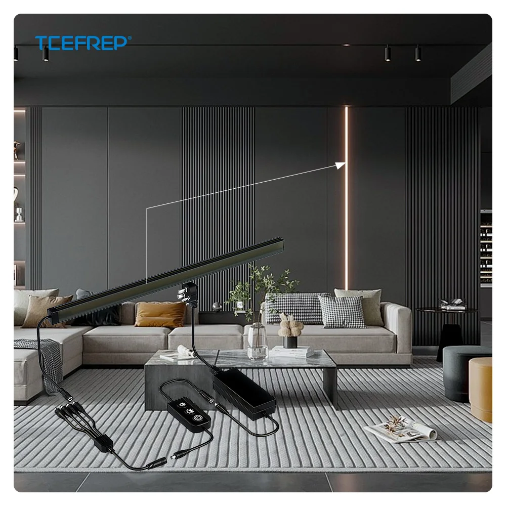 PERFECT IP67 Waterproof 24V Black LED Slat Wall Light Customization Creative Linear Smart Dimmable Color  Modern Minimalist