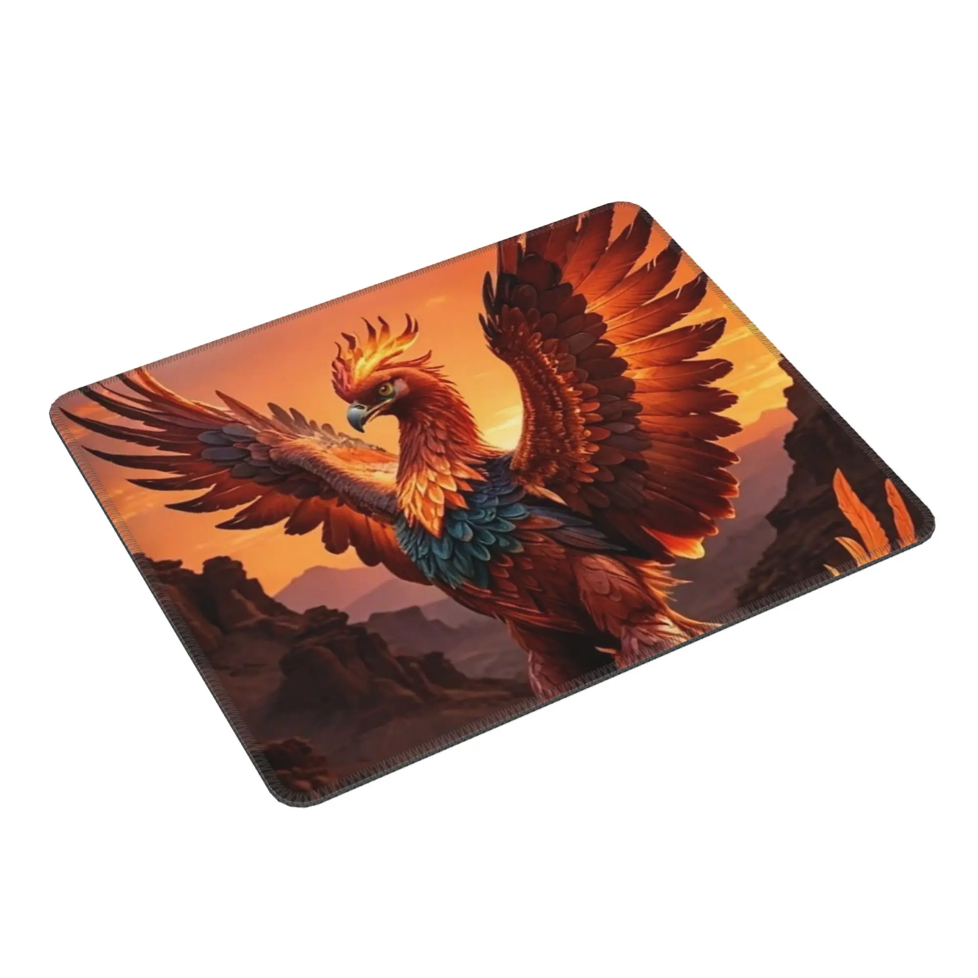 Phoenix Mythical Bird With Fiery Wings Mouse Pad Computer Keyboard Mouse Mat Gamer Laptop Desk Mat Office Accessories Table Mats