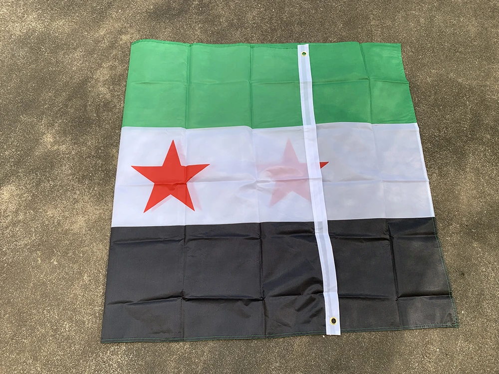 Z-ONE FLAG  Syria flag  90X150cm polyester hanging double side Flag Syria banner Indoor Outdoor Home decoration