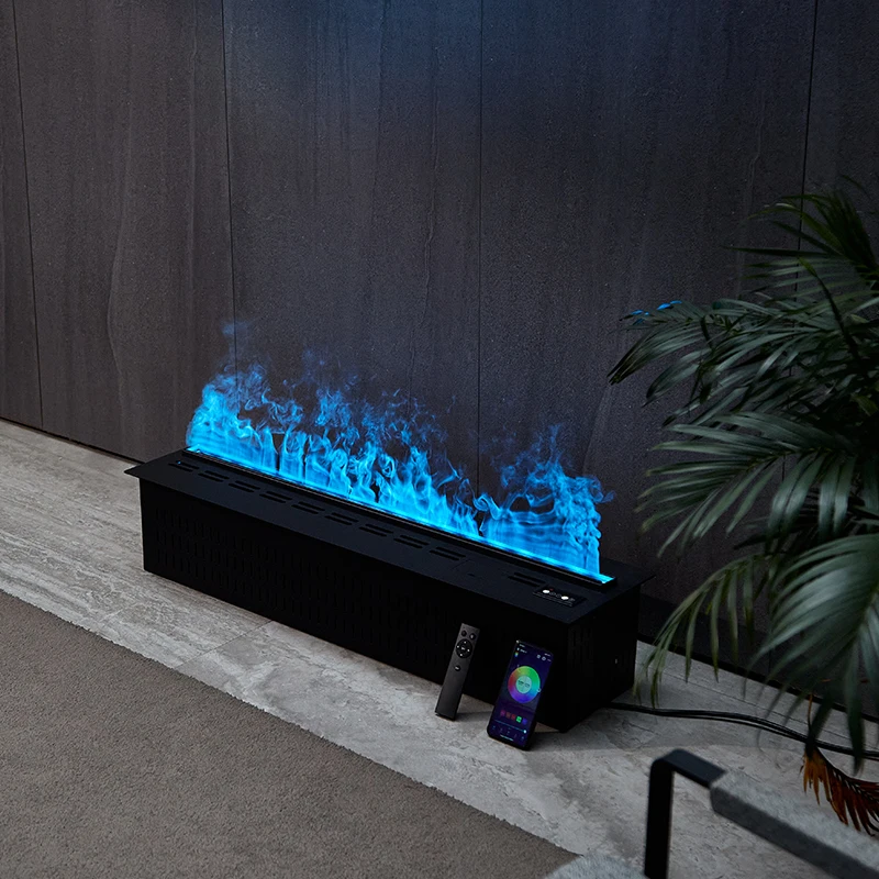 Intelligent 30 Inches 3D Water Steam Fireplace 700mm Monochromatic Flame Insert Fogging Fireplace With Voice Control