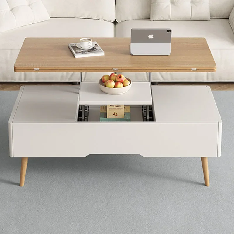 Organizer Lift Up Coffee Table Trau White High Nordic Mobile Coffe Table Mesa Lateral Modern Tavolino Salotto Moderno Furniture