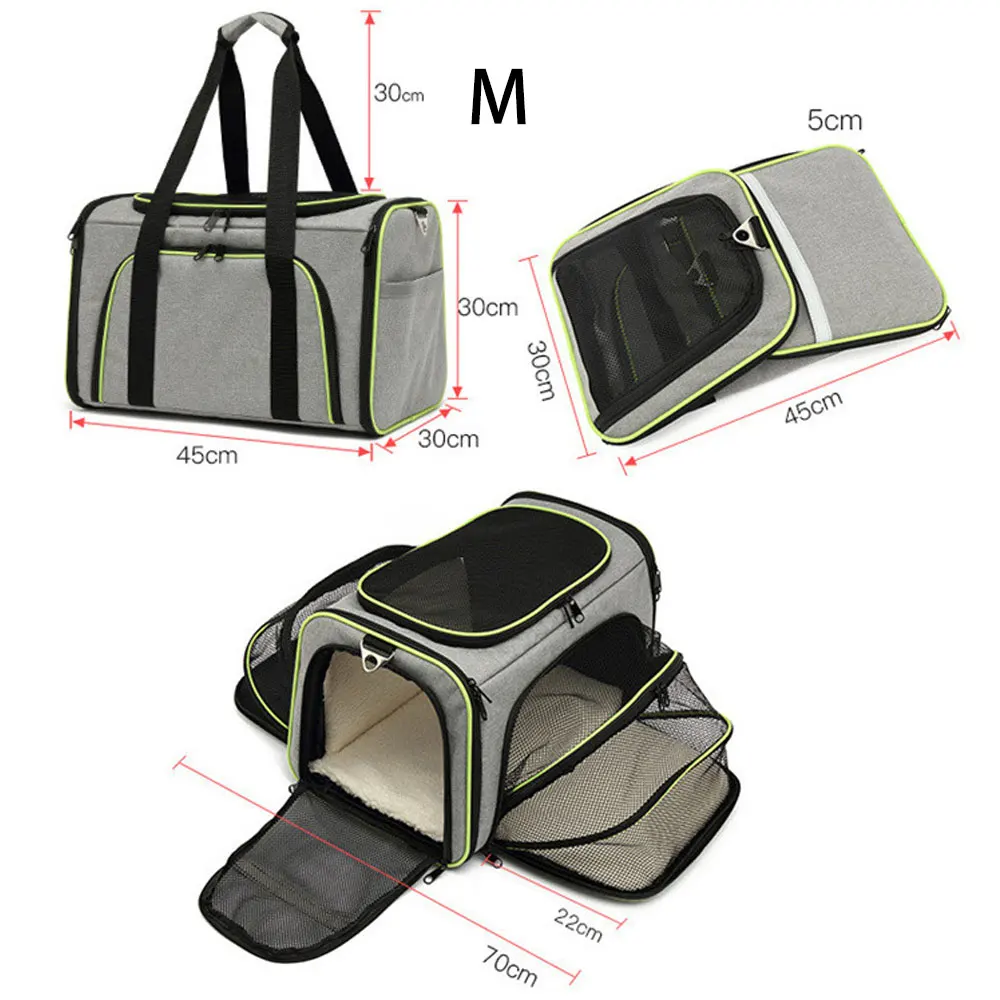 Imagem -06 - Portátil Respirável Pet Carriers Bolsa Dobrável Cat And Dog Carrier Bolsa de Viagem ao ar Livre Zíperes de Segurança Outgoing