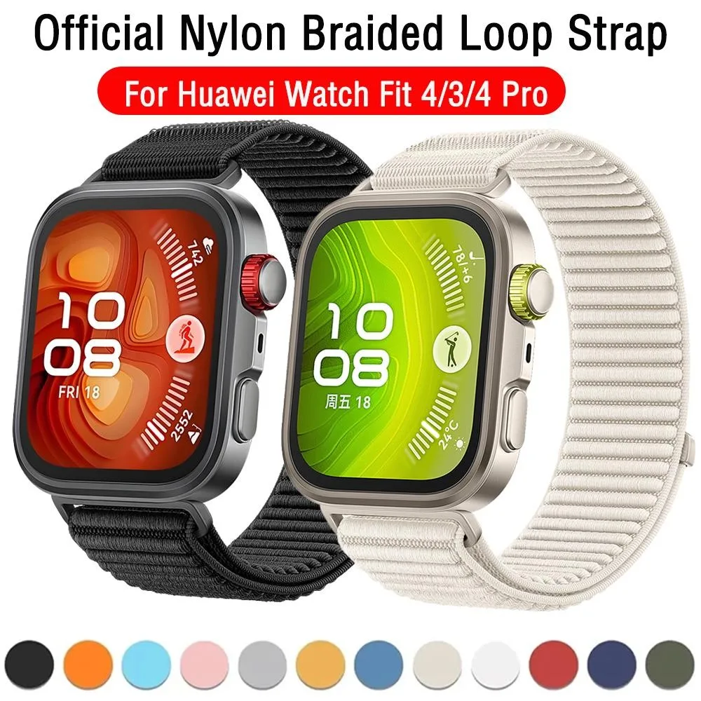 Official Nylon Braided Loop Strap for Huawei Watch Fit 4 3 Sport Breathable Bracelet for Huawei Watch Fit 4 Pro Wristband Correa
