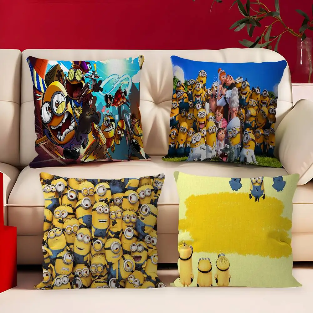 Cartoon Movie M-Minions Cushion Cover Polyester Sofa Cushions Decorative Throw Pillows Home Decoration Pillowcover