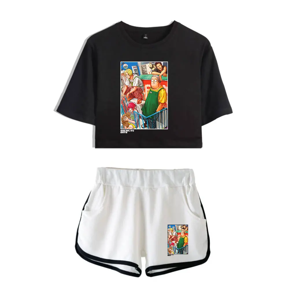 Anime Sakamoto Days Taro Sakamoto Tshirt Suit Vintage 90s logo Merch Tops Two Piece Set Shorts+Lovely TShirt Suit Harajuku