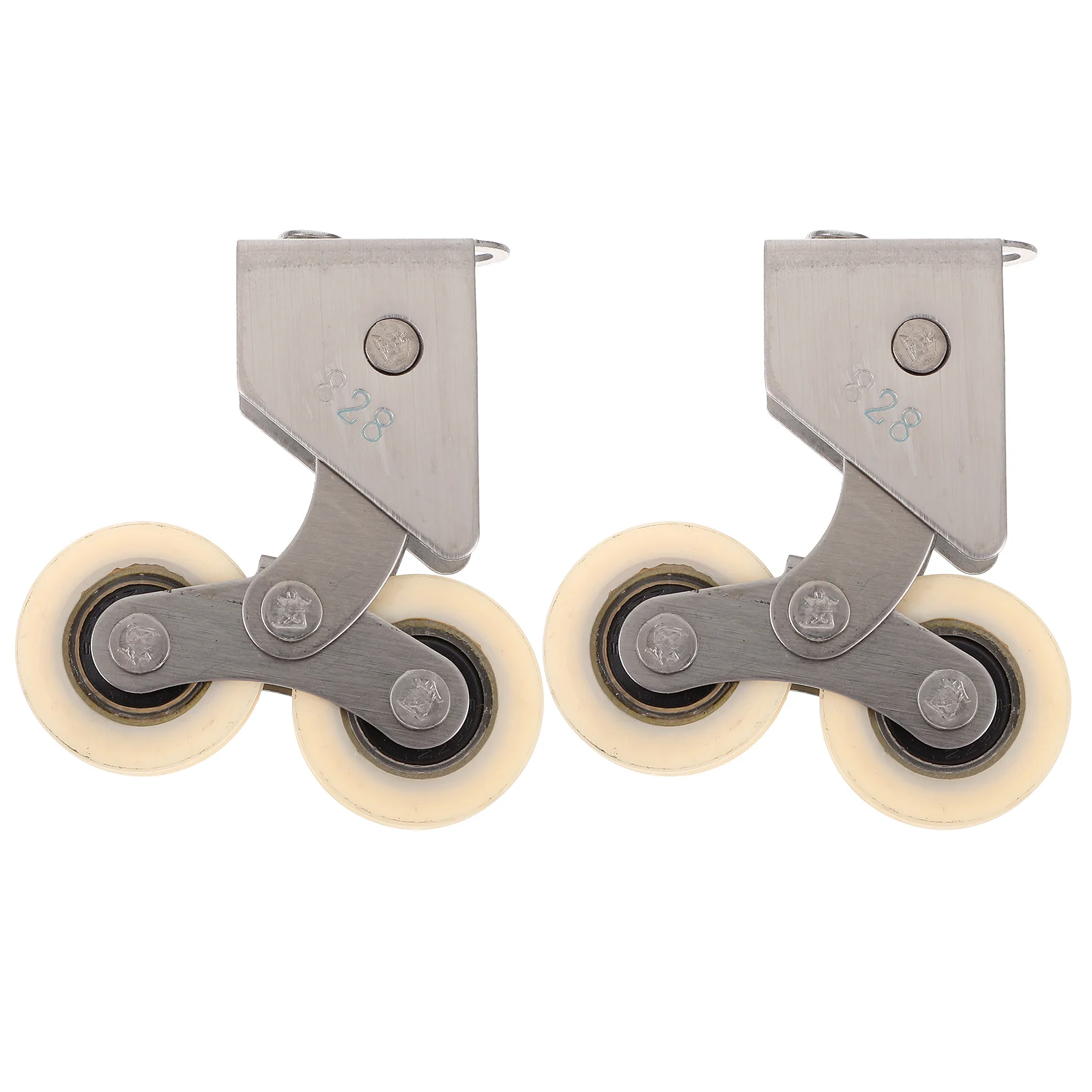 

2pcs Aluminum Alloy Sliding Door Pulley 22mm Smooth Cabinet Copper Wheel Replacement Kit for Wardrobe Closet Hardware