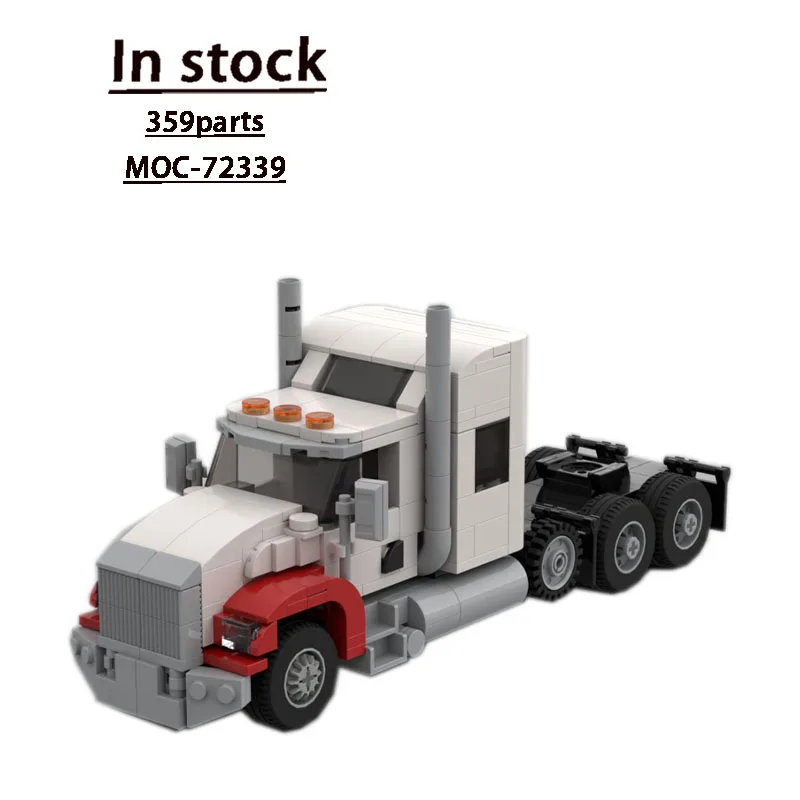 MOC-72339 T800 Semi Truck Series Building Blocks Model, 359 Peças, Brinquedo Educativo, Presente de Natal do Menino, Blocos de Construção