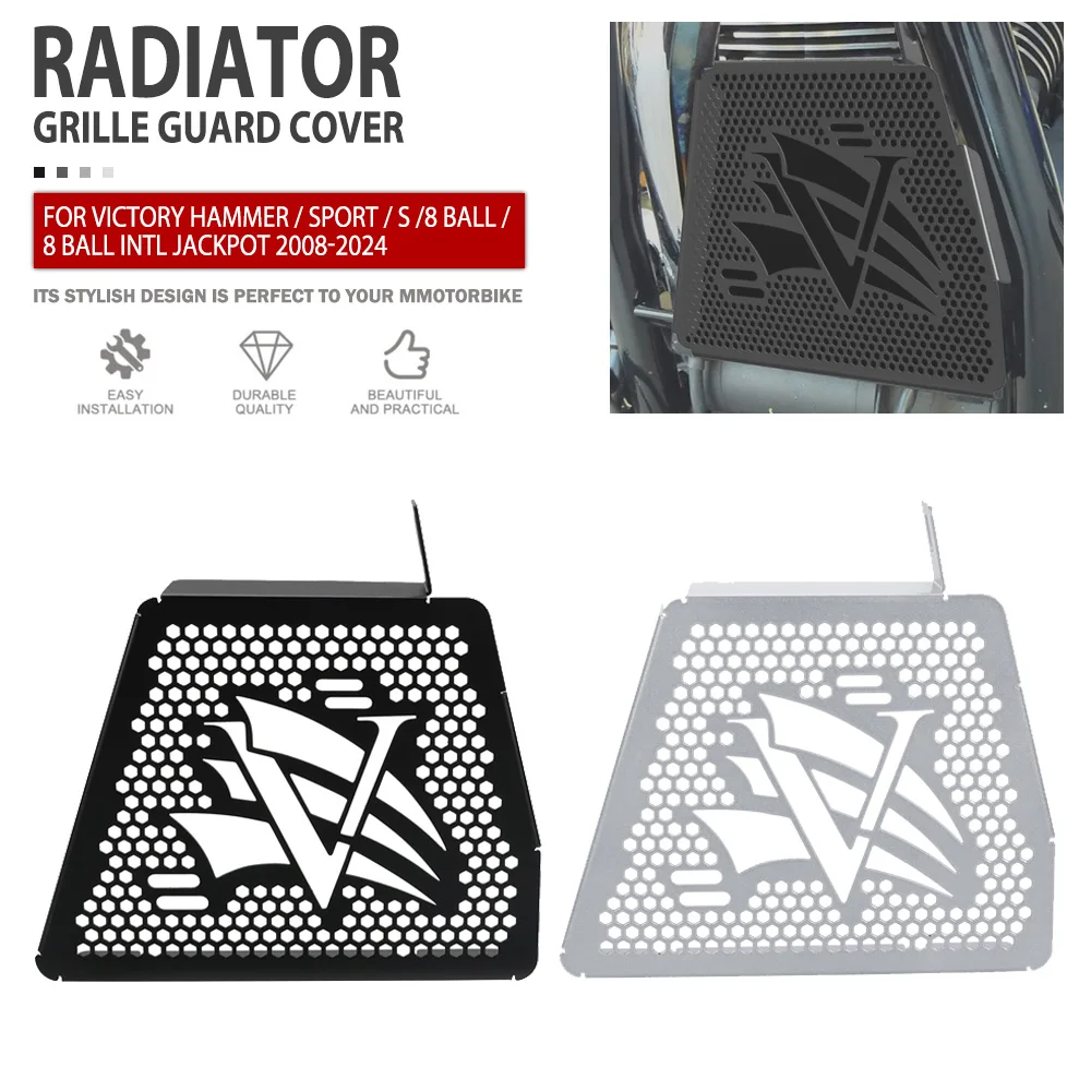 

Radiator Guard For Victory Hammer / Sport / S /8 Ball / 8 Ball Intl Jackpot 2008-2024 Motorcycle Radiator Grille Cover Protector