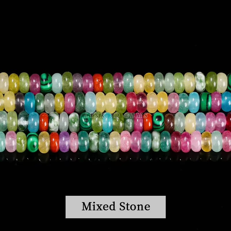 4x2mm Naturstein Rosa Quarz Türkis Hellblau Schlangenhaut Stein Abacus Spacer Perle für Schmuckherstellung Halskette Armband