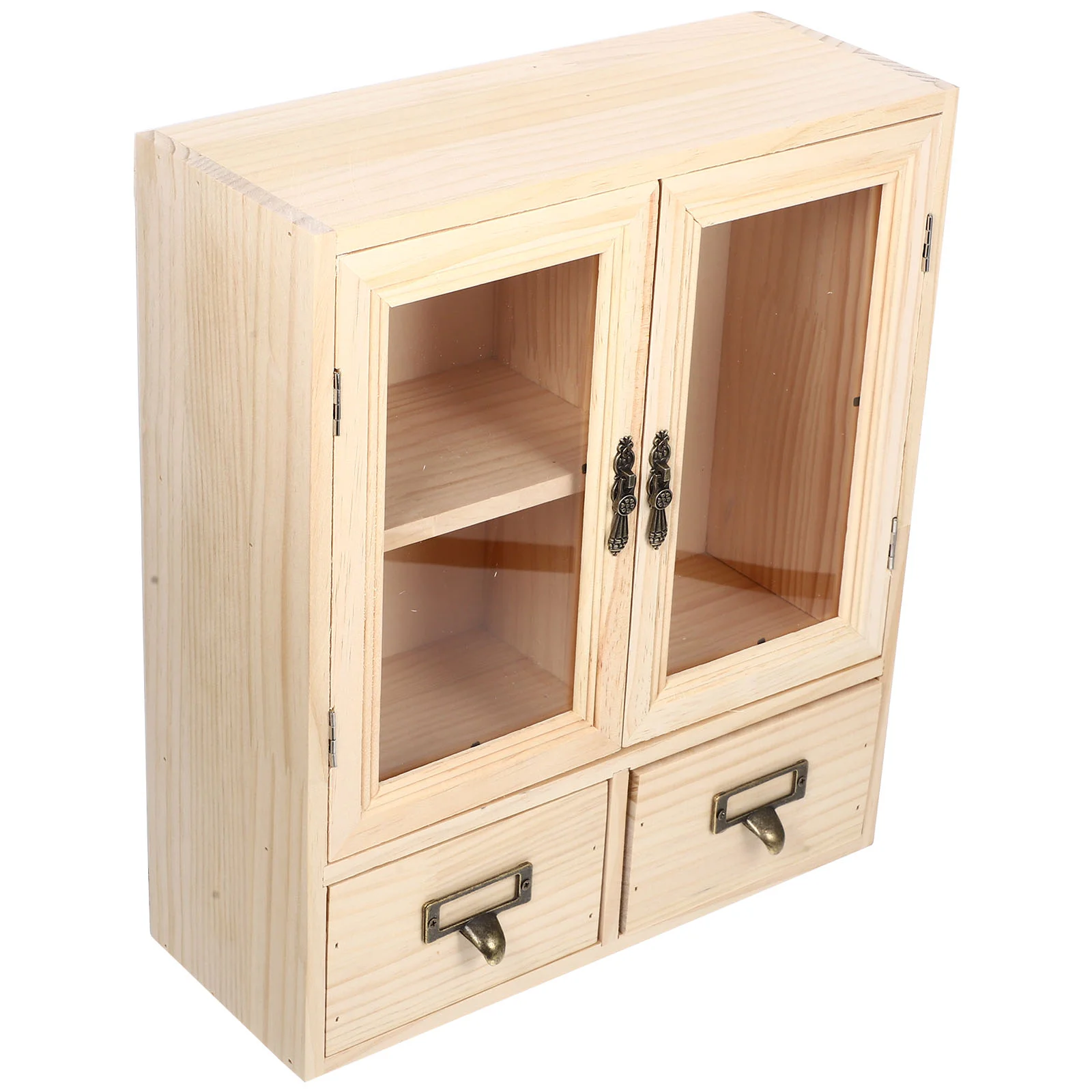 Wooden Desktop Cabinet With Drawer Storage Box Small House Furniture Material Home Office ganizer Kitchen Bath