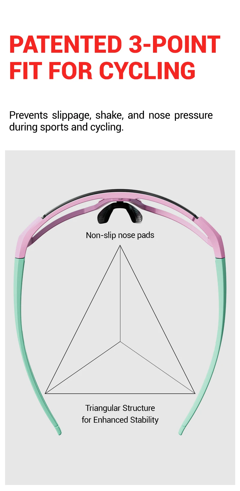 SCVCN Süße Rosa Fahrradbrille, Fahrrad-Fotozubehör, Golf-Okulare, Camping-Sonnenbrille, UV400 Outdoor-Sportausrüstung – Detail 4