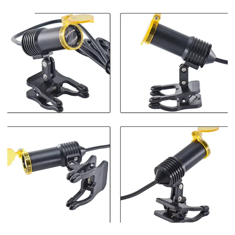 Lupa para piojos, faro LED de 5W, faro para dentistas con Clip para gafas, lupa, foco, iluminador, cargador UBS, enchufe europeo