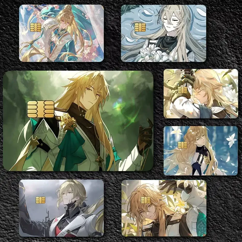 Anime Game Honkai Star Rail Luocha Credit Skin Cover Card Stickers 4PCS Film Bus Pass Front Decoration Bank Debit Waterproof
