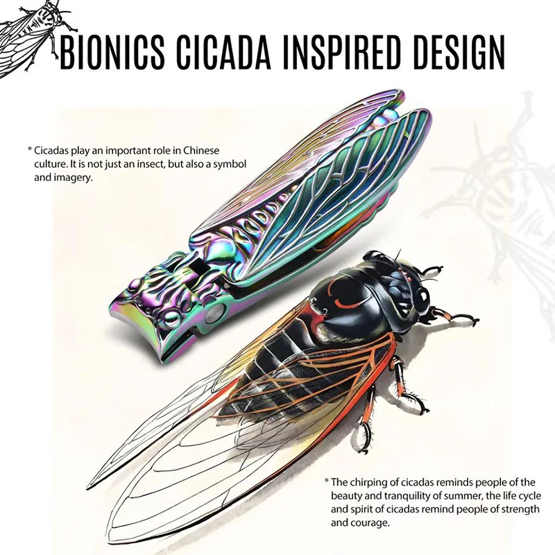 

Two Exquisite Color Nail Clipper 2025 New Type Rich in Chinese Culture Biomimetic Cicada Shaped Nail Clipper Gift Box Set Gift