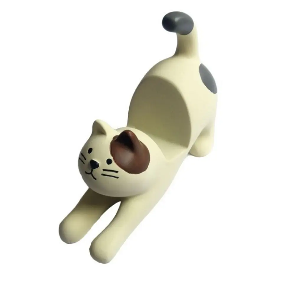 

Cat Model Cat Phone Holder Resin Doll Support Mobile Phone Stand Cartoon Desk Decor Cell Phone Bracket Phone Accessories