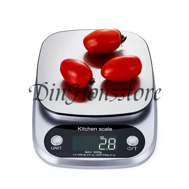 CH305 Stainless Steel Kitchen Scale, Portable Household Baking Scale 0.1g Precision Electronic Gram Scale