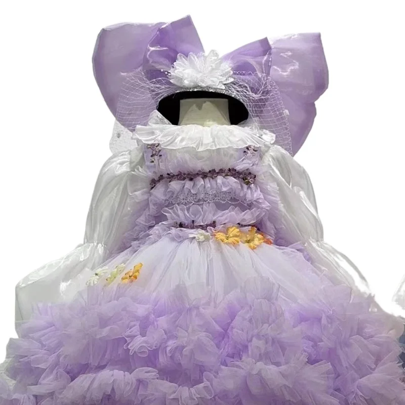 

2025 Girl Four Seasons Princess Dress Girl Baby Fluffy Four Seasons Beautiful Niche High-end Dress Children's Lolita